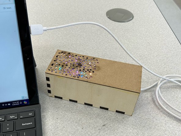 Power the box on by plugging it into a usb port such as your laptop or phone charger