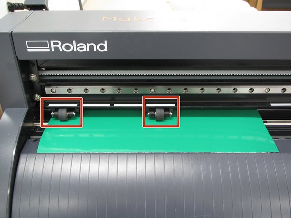 Feed material through the machine from the back. For inserting piece of vinyl make sure the following is true: (Min. Length: 2.5&quot; and Min. Width: 3.25&quot;) *MAKE SURE TO COVER THE SENSOR (IMAGE #3)*