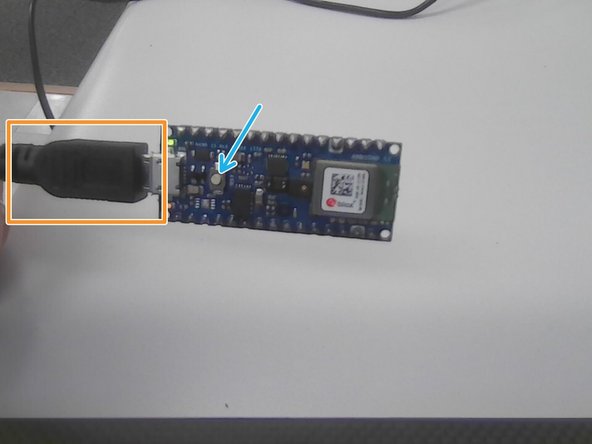 Grab your Arduino Nano and plug it in to your device using a USB cable (in ORANGE).