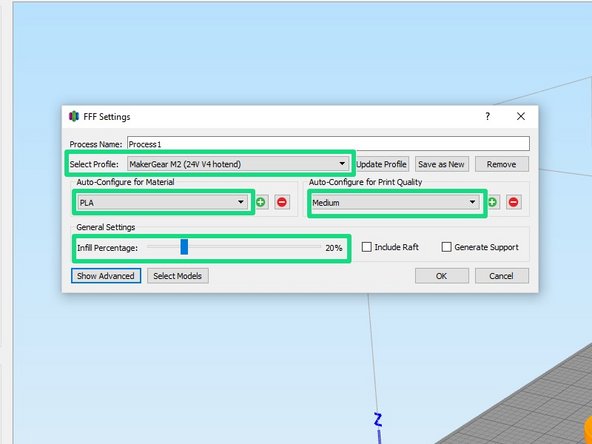 Adjust settings as shown: