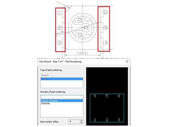 In the final window, confirm that the pin numbering is correct and make any adjustments necessary for your component.