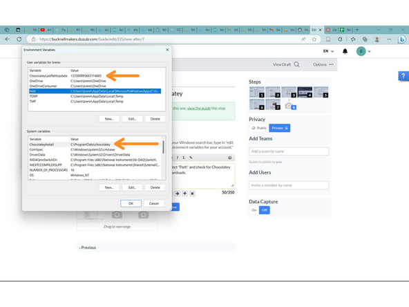 In your Windows search bar, type in &quot;edit environment variables for your account&quot; in the RED box.