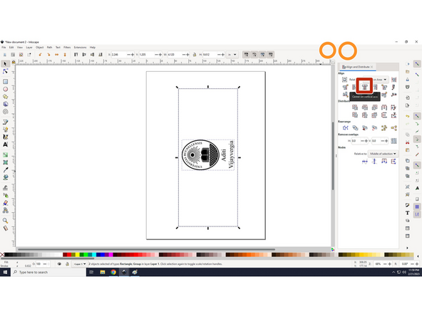 Next, click on &quot;Object&quot; and then &quot;Align and Distribute...&quot;, as shown in picture 1.