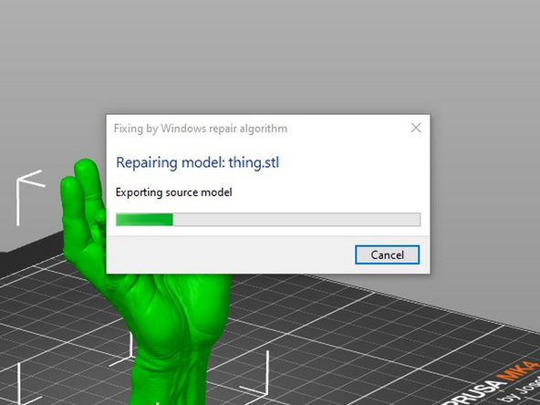 If you see this warning symbol, right click on it to run a Windows repair algorithm.  This may take several minutes depending on the complexity of the part and number of errors.