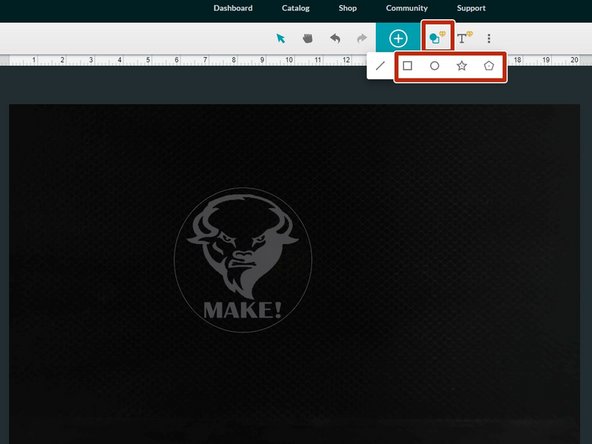 If you did not set borders (for cutting) before in Inkscape, now is the time to set borders using the shapes available from Glowforge.