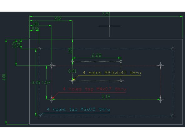 Buy the barstock pre-cut or cut it yourself to a length of 7.21 inches.  You will then need to drill and tap holes using the dimensions shown in the second figure.   Details are in the files here.
