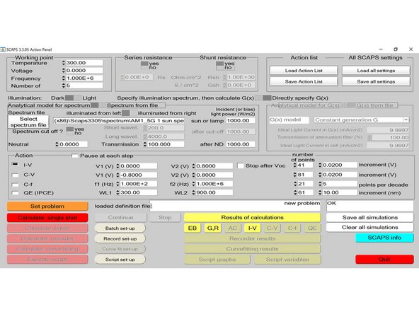 Click on the “action” button and you will return to the main “Action Panel”. Click on “Save all settings” on the top right corner to save the .scaps file which can be loaded in the future by clicking on the “Load all settings” button. Finally click on “Quit” in the bottom right corner to exit.