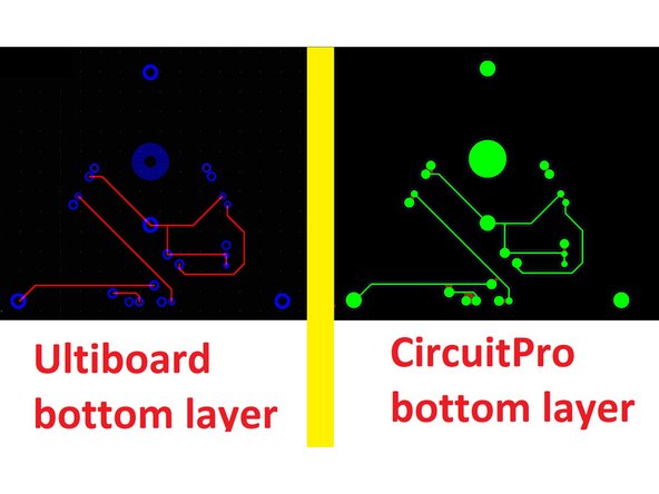 Disable visibility of all layers, except the top layer and make sure what you see in CircuitPro matches your Ultiboard design. Note that the thin purple and red lines are the tool paths the mill will take to isolate your copper pads and traces.  You can ignore these tool paths.