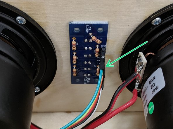 Insert the remaining six wires, sequentially, in the Arduino ports labelled 7, 6, 5, 4, 3, 2.