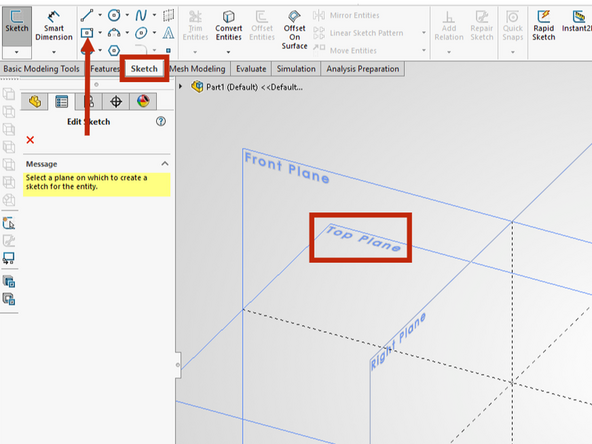 Once you have clicked OK to create a new part, be sure to choose metric units of measurement (MMGS) in the bottom right corner of the screen as shown here in green.