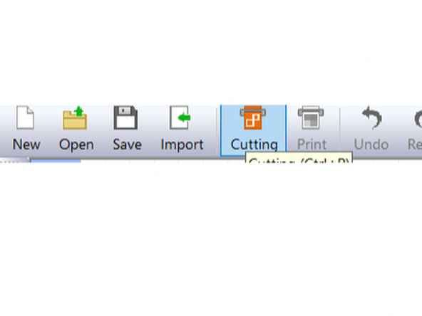 After logging in the makerspace Laptop, you'll find an app named CutStudio. Open the app and look for a taab named "Cutting" click on it and it'll open a tab for you.