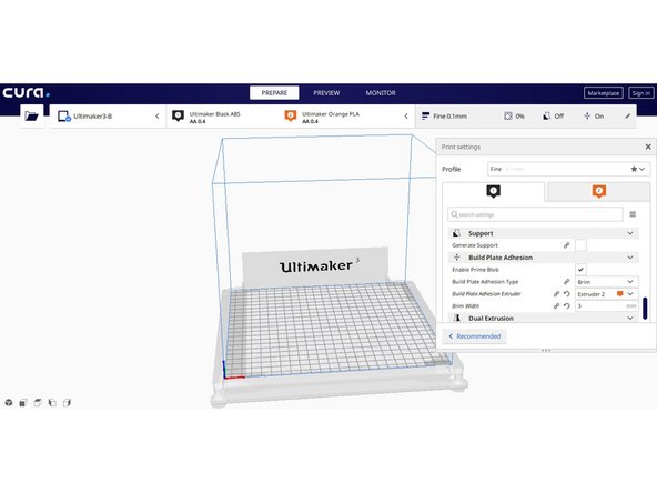 Make sure your Support Extruder &amp; Build Plate Adhesion Extruder match so you are not mixing PLA and ABS in your build.