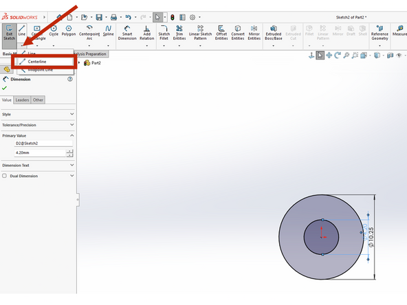 Zoom out and choose to create a Centerline.