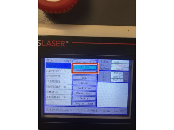 Press the arrow to the right and then down arrow until "Udisc+" is highlighted. Then press the "Enter" button.