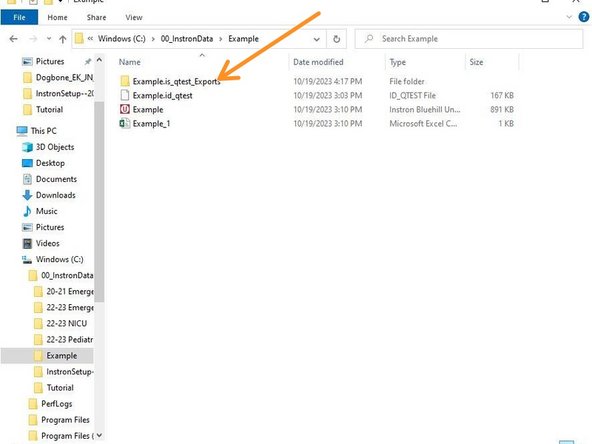 To access the raw data for each specimen, select the folder within the folder you created.