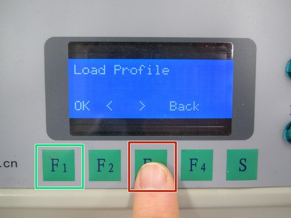 Press the F3 button on the oven twice  so that the LCD shows Load Profile.