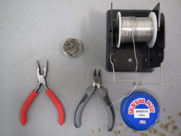 Have any tools you will need on hand, such as wire cutters, vices, “helping hand” tools, flux, solder, tin tinner, etc.