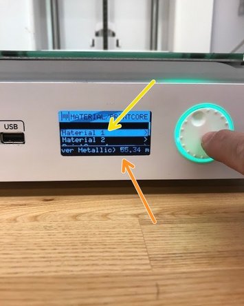 Select material 1 or 2