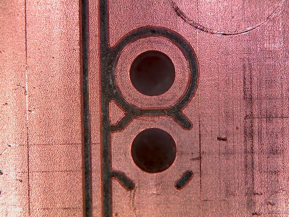 Isolation paths (areas where copper was removed) should appear sharp, clean, and consistent.  There should be no burrs, breaks in the path, or missing paths.