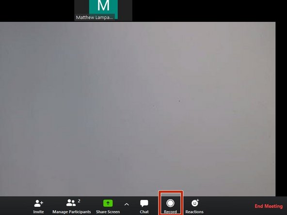 You are now ready to begin recording your lecture.  Within Zoom, click on the Record button in the bottom right corner.