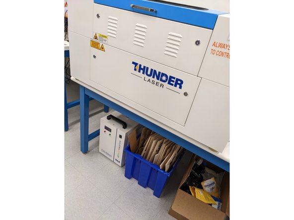 When you have removed your design and the excess material, make sure to place the excess back where all the laser cutter material is unless you are using your own custom material or there is no good space left on the sheet you used.