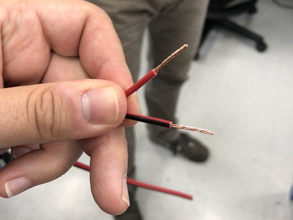 Now use wire strippers  to remove about 3/8&quot; of insulation from the end of each of the two wires.