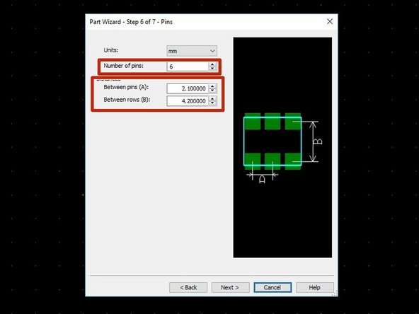 The between-row value of 4.2mm shown in the example here was determined as follows: