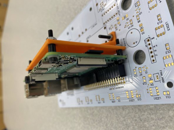 Insert the RPi into the 20+2 pin header on the PCB.