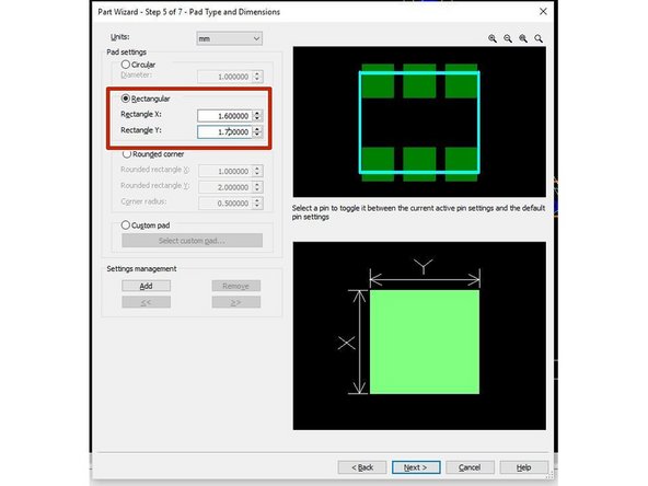 The pad dimensions can be inferred from the datasheet by looking at the dimensions of the leads. Create pads that are slightly larger (roughly 5% to 10% in all directions, if there is clearance) than the leads of your component.