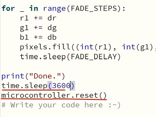 Adjust the color of the pixels, the wake up time, and animation speed to your liking.