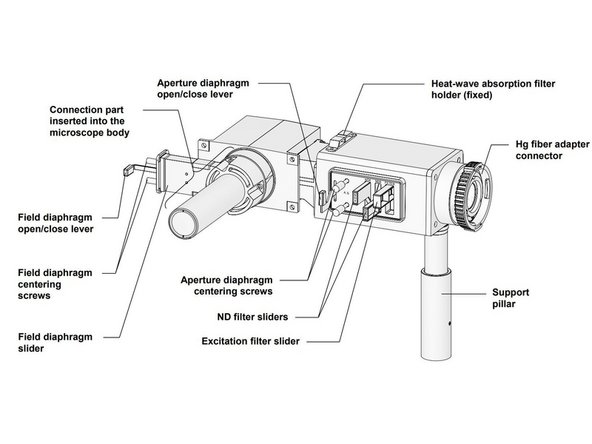 Stray light can be further mitigated by centering and circumscribing the field diaphragm.