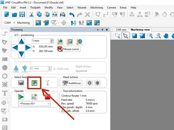 In order to calibrate the milling width of the universal cutter the mill must run a test cut and then check this cut.  The first step in this process is to define an area where the test can happen.