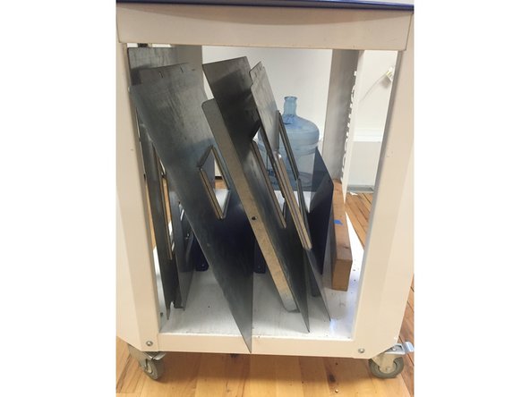 There are 3 different pairs of frames located below the vacuum former. These frames are used to keep your sheet of plastic in place while the object is molding.