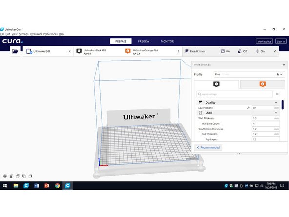 You can find the cura software in the apps under the Ultimaker Cura file