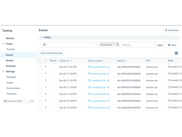 In Notehub, click on the project you have created.