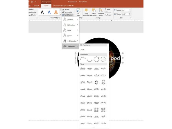 If you would like to add text to the button you can do so using the text add tool in PowerPoint.