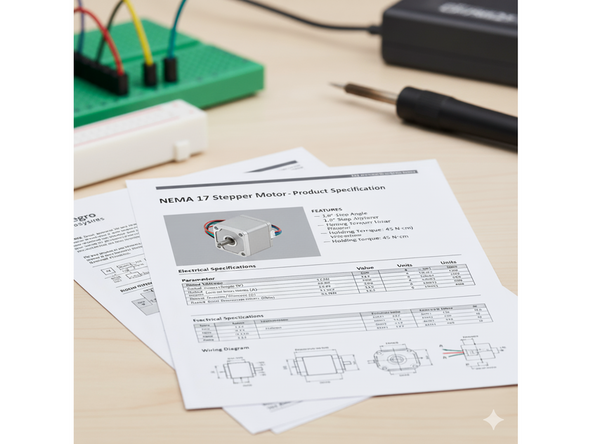 For the purposes of this tutorial, the maximum current rating for the stepper motor should be known.