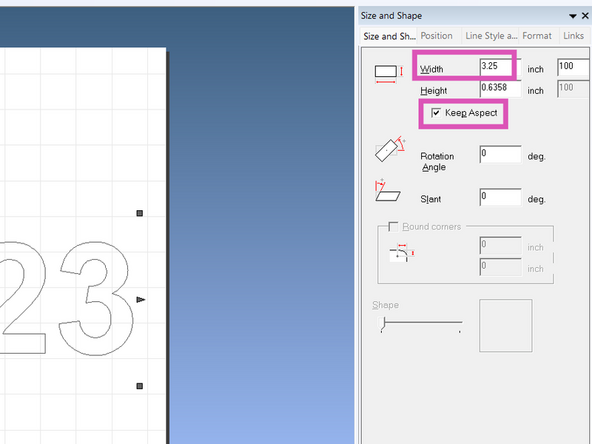 You should now see CutStudio display dimensions that are around 3.5" x 2.5".  Press OK several times to back out of this screen.