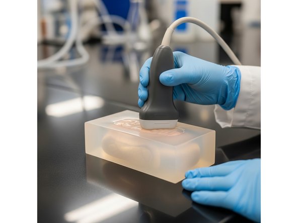 Occasionally silicone mimicking human tissue is used along with an ultrasound imaging for medical simulations. These are called medical phantoms.
