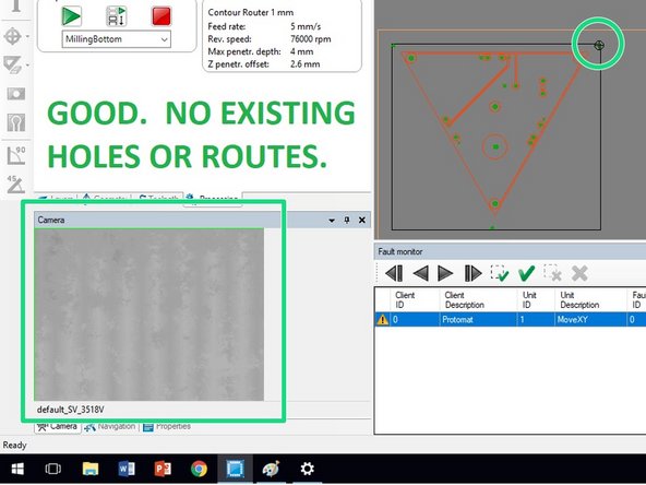 Click Close in the Placement window, then make sure that the Mouse cursor  button has a red slash mark across it to enable moving the camera head.
