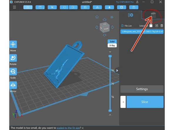 open up support material / platform generation tab