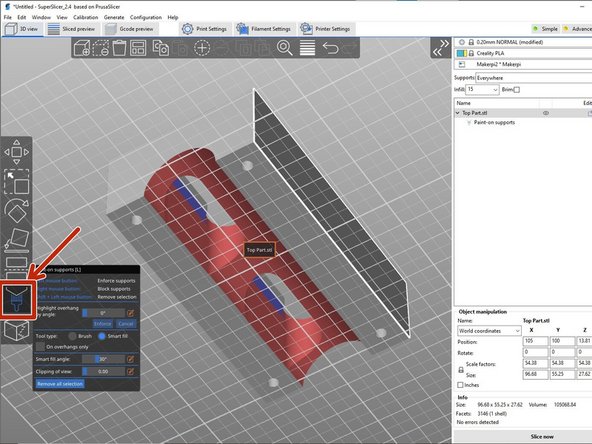 Normally, Superslicer automatically generates support material where its needed. Why support material is needed is discussed in the Support Material tutorial.
