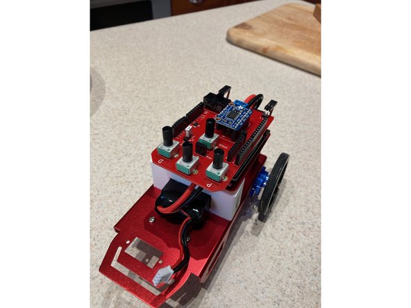 It is very important to make sure that the switch on the motor shield is turned off!