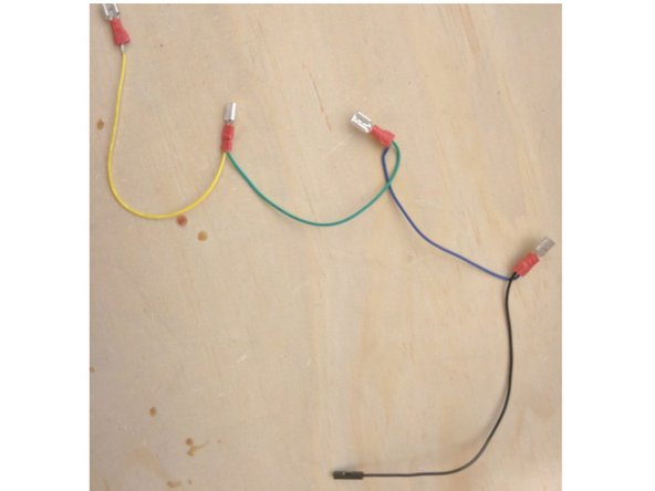 Make two daisy chains using the nine wires. Both will have a female end. One will have four wires and four connectors, and the other will have five wires and five connectors.