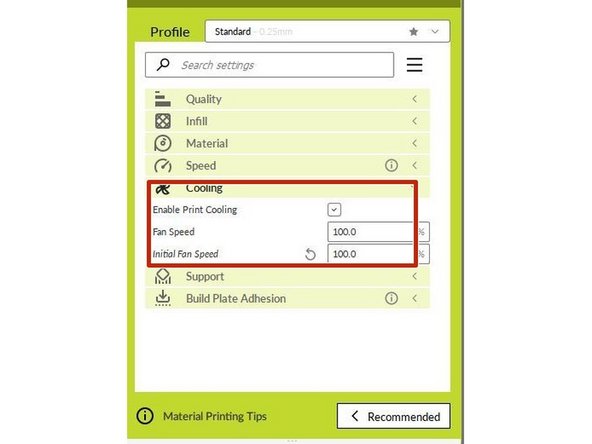 PLA Filament should be set to: Printing Temperature: 200; Build Plate Temperature: 90