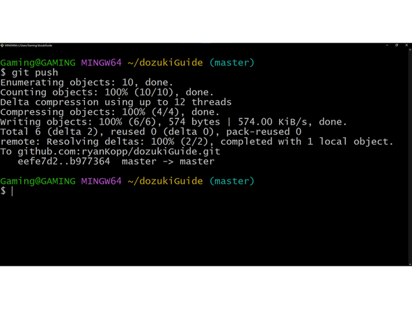 Use the command:                                             git commit -m &quot;descriptive message about changes&quot;. Now we can share these changes with our teammates!