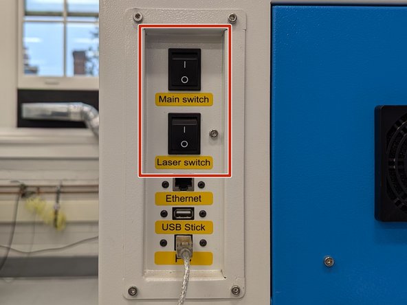 Clean the bed of the cutter for other people to use in the future.  Make sure any pieces of material that are stuck in the grid get pushed out to avoid a fire hazard!