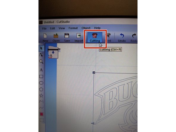 Now that you're ready to cut your file, select the &quot;Cutting&quot; button along the top toolbar.