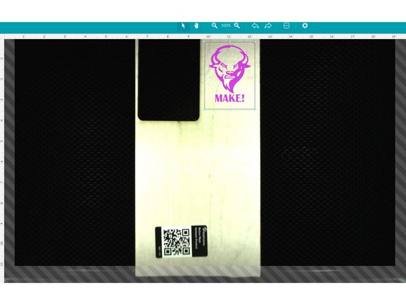 If you are using material with a QR code, move the material around until the code is scanned and your material is recognized.
