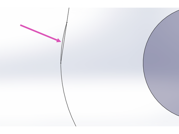 Repeat this trim procedure to remove the other bottom quarter of the circle.  When you're done your sketch should look like the first image shown here.